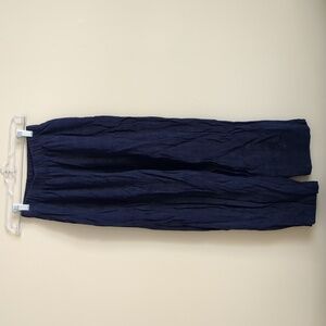 XSP Hayes Linen Rayon Blend Pull-On Elastic Waist Beach Summer Pool Blue